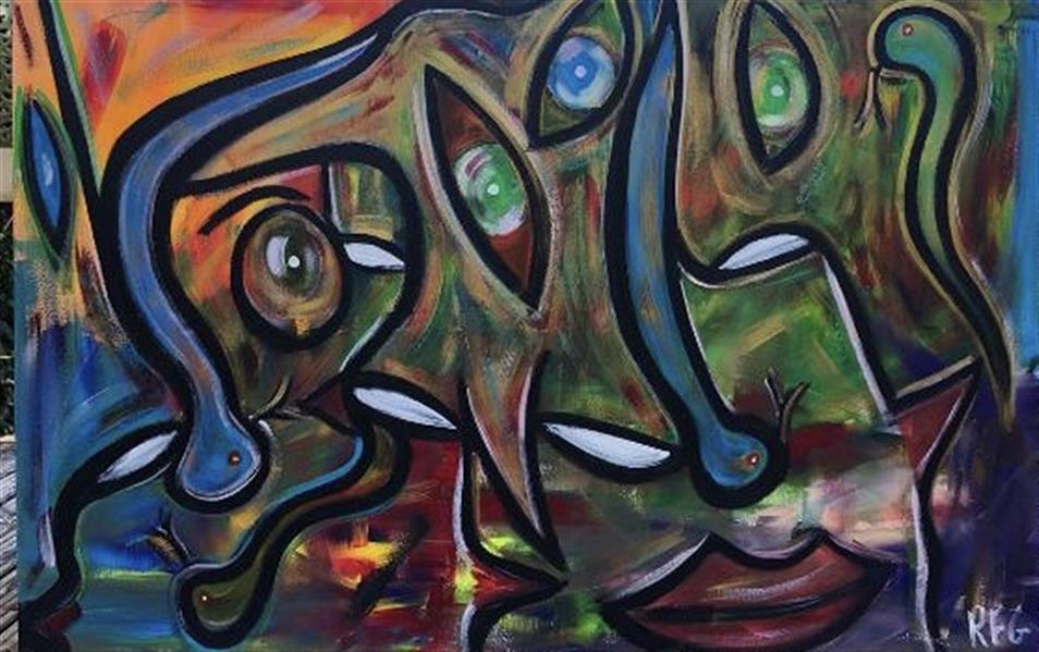 Painting Artwork by Roberto Francis  Acrylic on canvass ,Acrylic,Canvas,Cubism,Fine Art,Abstract