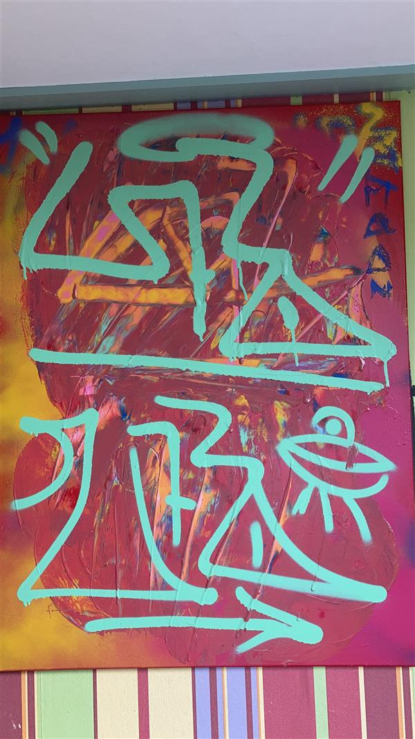 Painting Artwork by marino schijf Graffiti paint sloppy UFO 