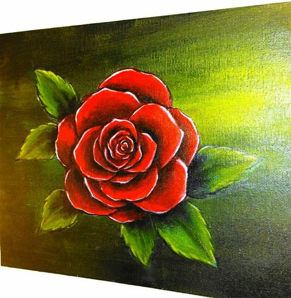 Painting Artwork by Artist #painting #acrylic #redrose #rose