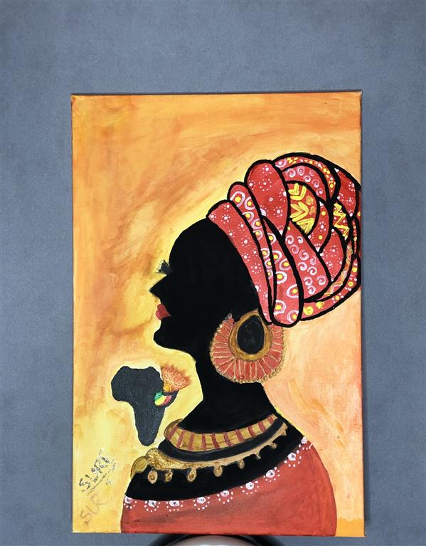 Painting Artwork by Surafel Birhanu  Acrylic, expressionism, africa beauty, paint